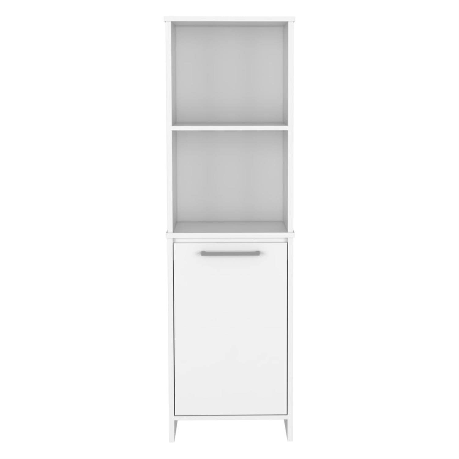 DEPOT E-SHOP Leticia Nightstand with Open Shelf and 2 Legs, Light Oak/White